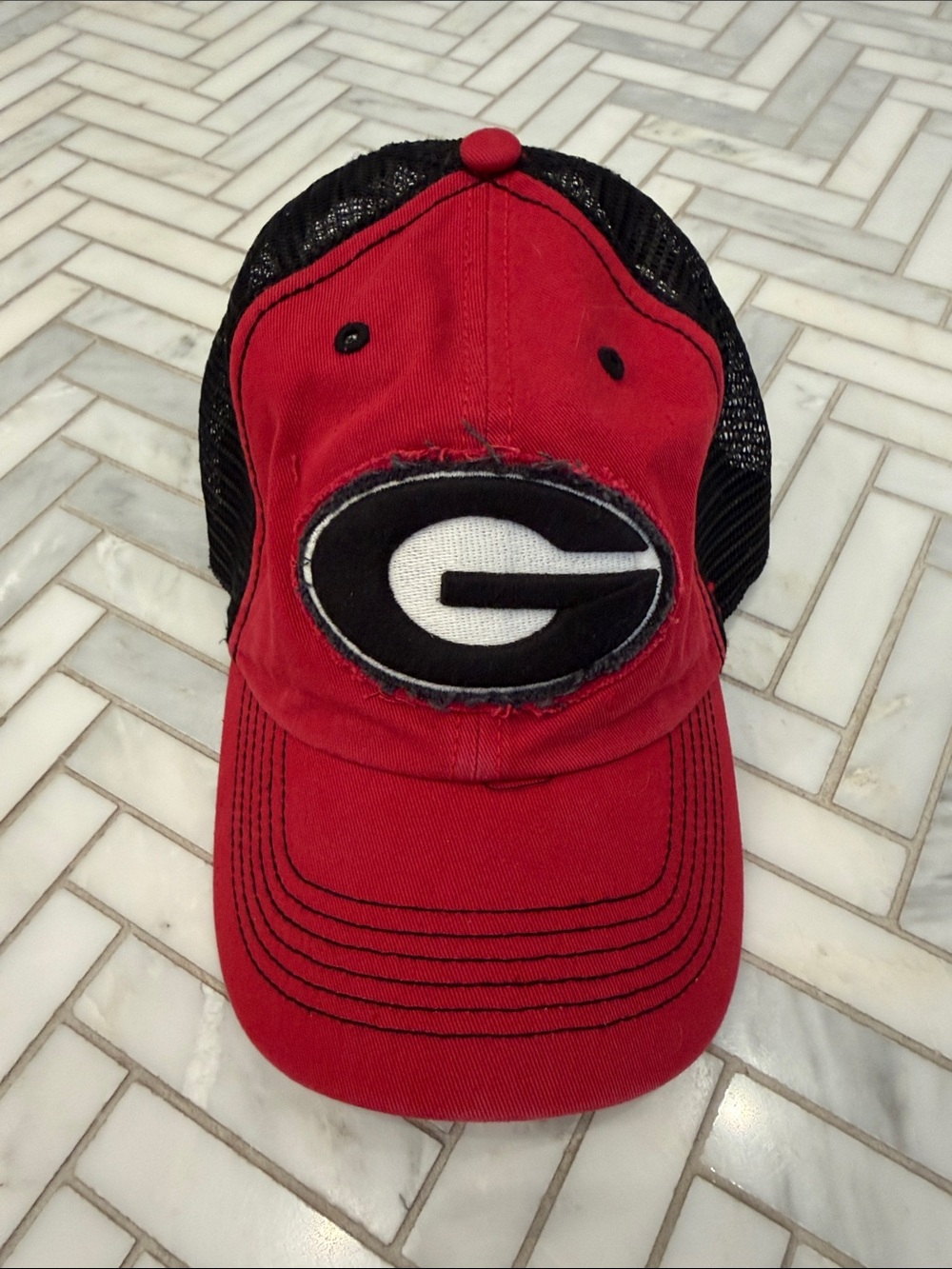 47 Brand UGA Black Fitted Stretch Trucker Cap with Logo Patch
